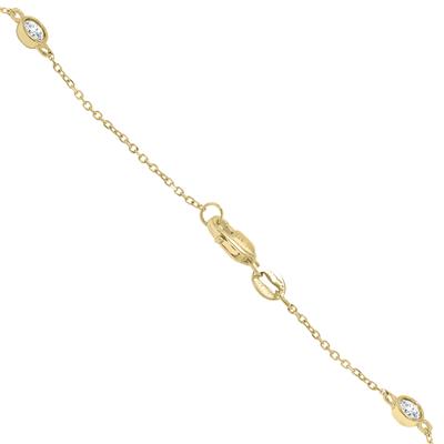 1 Carat TW Bezel Set Diamond Station Necklace in 14K Yellow Gold