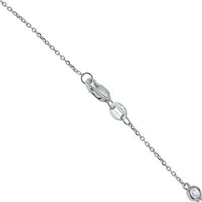 1 1/2 Carat TW Bezel Set Diamond Station Necklace in 14K White Gold