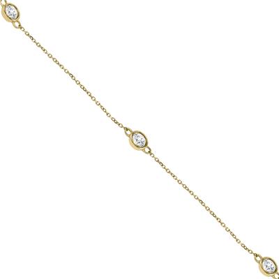 2 Carat TW Bezel Set Diamond Station Necklace in 14K Yellow Gold