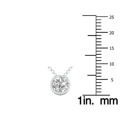 1/2 Carat Lab Grown Diamond Bezel Pendant in 14K White Gold (F-G Color, VVS1-VVS2 Clarity) 