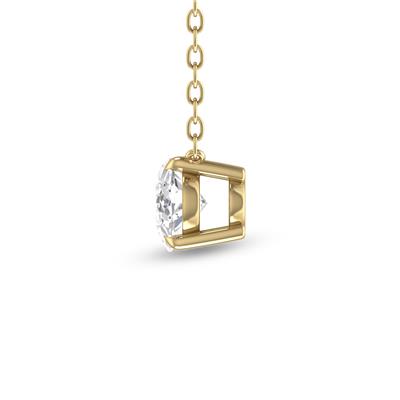 Lab Grown 1/2 Carat Floating Oval Diamond Solitaire Pendant in 14K Yellow Gold