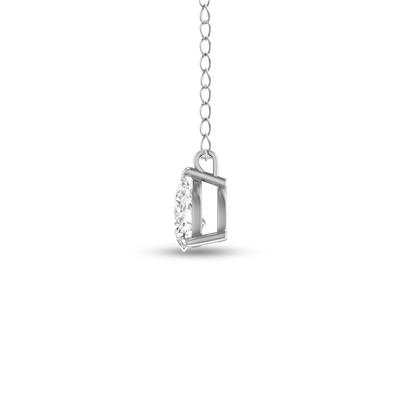Lab Grown 1 Carat Pear Solitaire Diamond Pendant in 14K White Gold