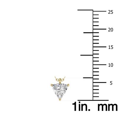 Lab Grown 1 Carat Trillion Shaped Solitaire Diamond Pendant in 14K Yellow Gold