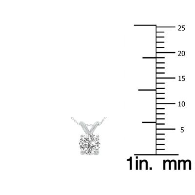 1/4 Carat Lab Grown Diamond Round Solitaire Pendant in 14K White Gold
