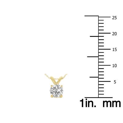 1/4 Carat Lab Grown Diamond Round Solitaire Pendant in 14K Yellow Gold