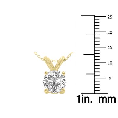 1.50 Carat Lab Grown Diamond Round Solitaire Pendant in 14K Yellow Gold