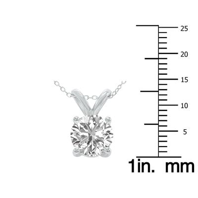 2 Carat Lab Grown Diamond Round Solitaire Pendant in 14K White Gold
