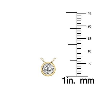 1/3 Carat Lab Grown Diamond Bezel Pendant in 14K Yellow Gold