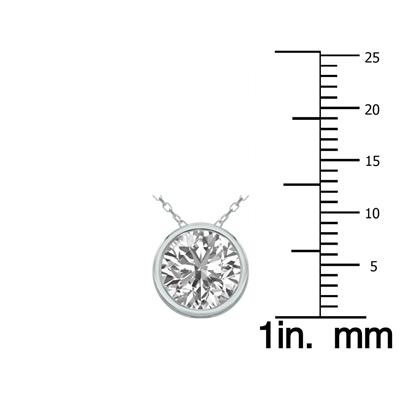 1.50 Carat Lab Grown Diamond Bezel Pendant in 14K White Gold