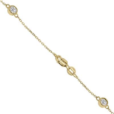1.50 Carat TW Bezel Set Lab Grown Diamond Station Necklace in 14K Yellow Gold