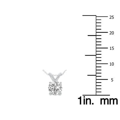 1/3 Carat Lab Grown Diamond Round Solitaire Pendant in 14K White Gold
