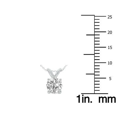 1/2 Carat Lab Grown Diamond Round Solitaire Pendant in 14K White Gold