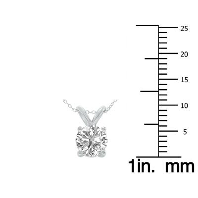 3/4 Carat Lab Grown Diamond Round Solitaire Pendant in 14K White Gold