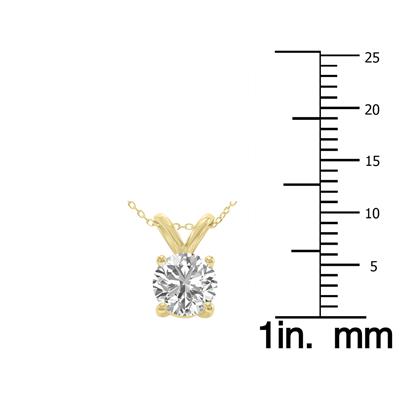3/4 Carat Lab Grown Diamond Round Solitaire Pendant in 14K Yellow Gold