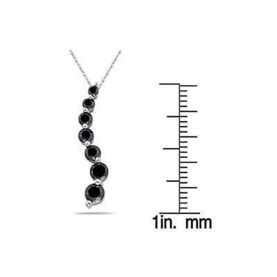 1.00CTW Black Diamond Journey Pendant in 14K White Gold