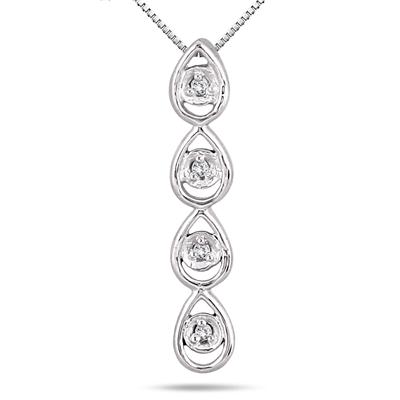 Dimaond Tear Drop Pendant in White Gold