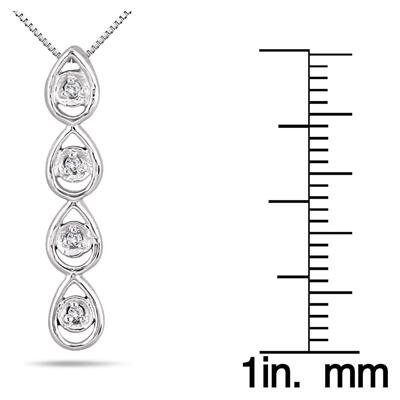 Dimaond Tear Drop Pendant in White Gold