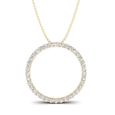 1/2 CTW Natural Diamond Circle Pendant in 14K Yellow  Gold