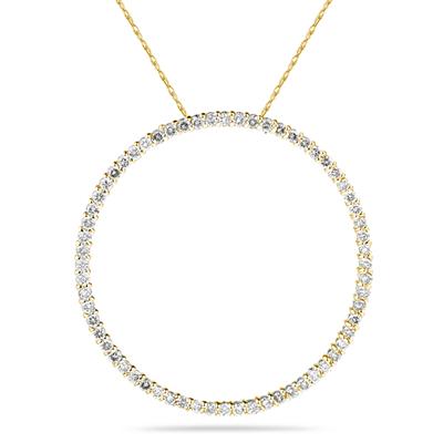 1.00ctw Diamond Circle Pendant in 14K Yellow Gold
