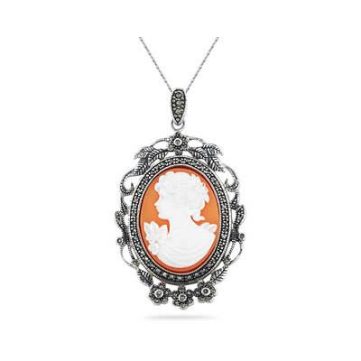 Cameo MOM Pendant in .925 Sterling Silver