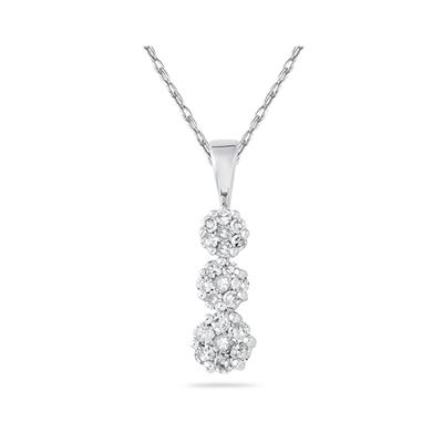 .25CTW Diamond Flower Pendant in 10k White Gold