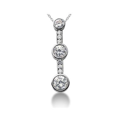 0.51CTW Diamond Three Stone Pendant in Platinum