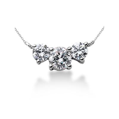 0.70CTW Diamond Three Stone Pendant in Palladium