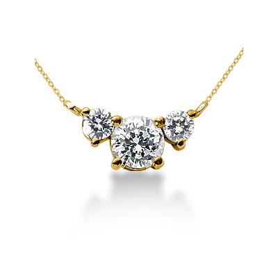 0.40CTW Diamond Three Stone Pendant in 18k Yellow Gold