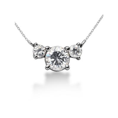 0.40CTW Diamond Three Stone Pendant in Palladium