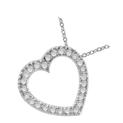 1/4 Carat TW Diamond Slide Heart Pendant in 14K White Gold
