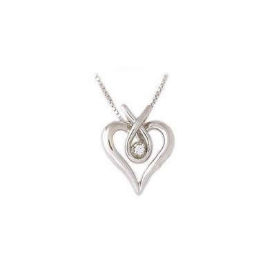 Diamond Heary Ribbon Pendant