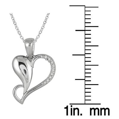Diamond Heart Pendant in .925 Sterling Silver