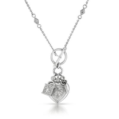 1/4 Carat Genuine Diamond Charm Necklace in .925 Sterling Silver