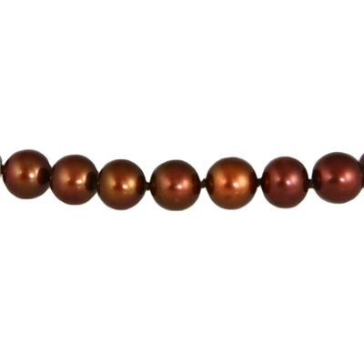 All Natural Freshwater Brown Cultured Pearl Bracelet with 14K Yellow Gold Clasp