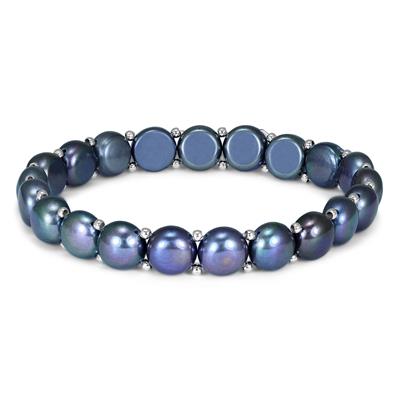 8mm Cultured Freshwater Black Pearl Bracelet