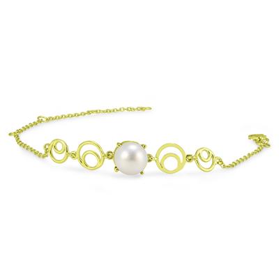 Freshwater Cultured Pearl Bracelet in Gold Plated .925 Sterling Silver