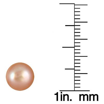 8.5-9mm All Natural Freshwater Pink Cultured Pearl Stud Earrings in .925 Sterling Silver