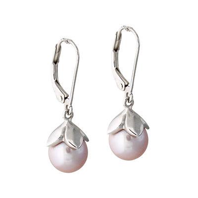 Freshwater Pink Pearl Round Earrings