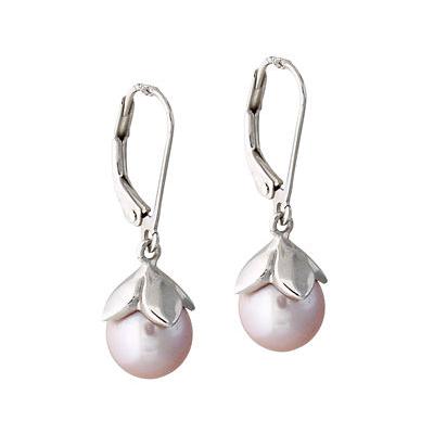 Freshwater Pink Pearl Round  Earrings