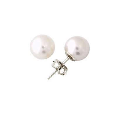 7-7.5mm Natural Freshwater Pink, White and Black Pearl Earring Set in 14k Gold