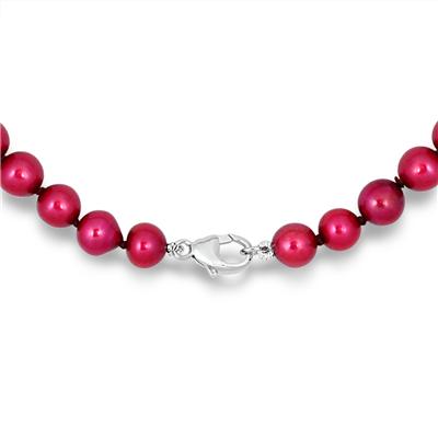 6.5-7mm Freshwater Cranberry Cultured Pearl Necklace with Sterling Silver Clasp