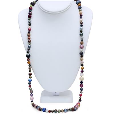 36 Inch Multi Colored Freshwater Cultured Pearl Necklace Strand