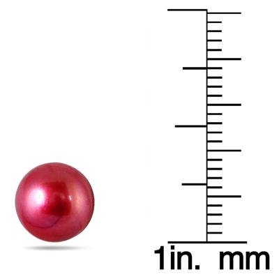 7-8MM All Natural Freshwater Cranberry Rice Cultured Pearl Jewelry Set in .925 Sterling Silver