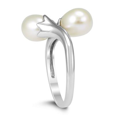 Honora 7-7.5mm Freshwater Cultured Pearl Tulip Ring in .925 Sterling Silver
