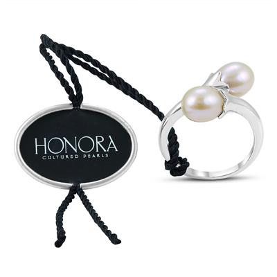Honora 7-7.5mm Freshwater Cultured Pearl Tulip Ring in .925 Sterling Silver