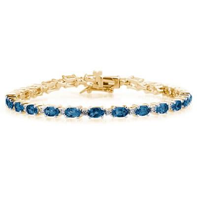 14k Yellow  Gold Diamond and  Sapphire Bracelet