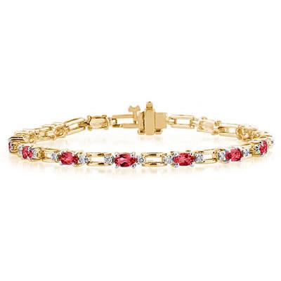 14k Yellow Gold Diamond and Ruby Bracelet