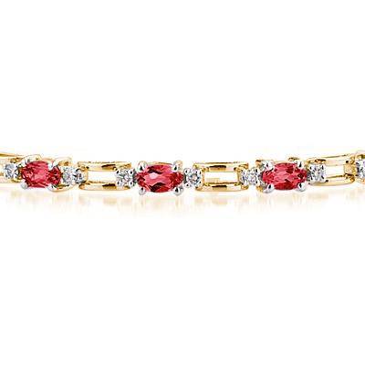14k Yellow Gold Diamond and Ruby Bracelet
