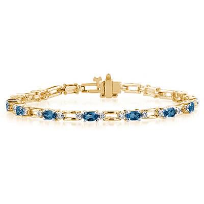 14k Yellow Gold Diamond and Sapphire Bracelet