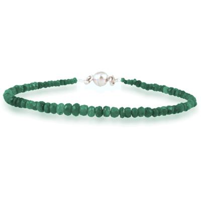 20 Carat All Natural Beaded Emerald Bracelet with Magnetic Clasp